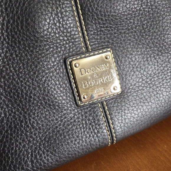 Dooney & Bourke Chiara Large Pebble Black Leather Satchel Shoulder Bag - Picture 2 of 15